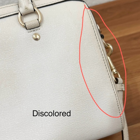 COACH 79946 Rowan Crossgrain Leather Satchel Shoulder Crossbody Bag Chalk / Gold - Picture 14 of 16